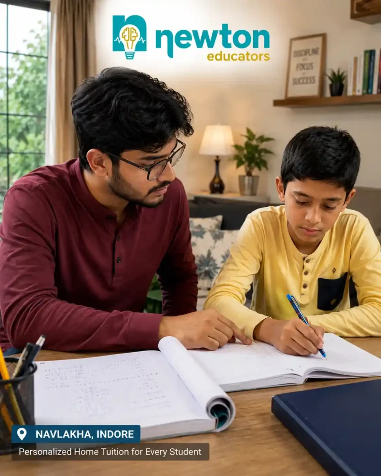 Experienced male home tutor providing one-to-one home tuition to a student in Navlakha, Indore with Newton Educators